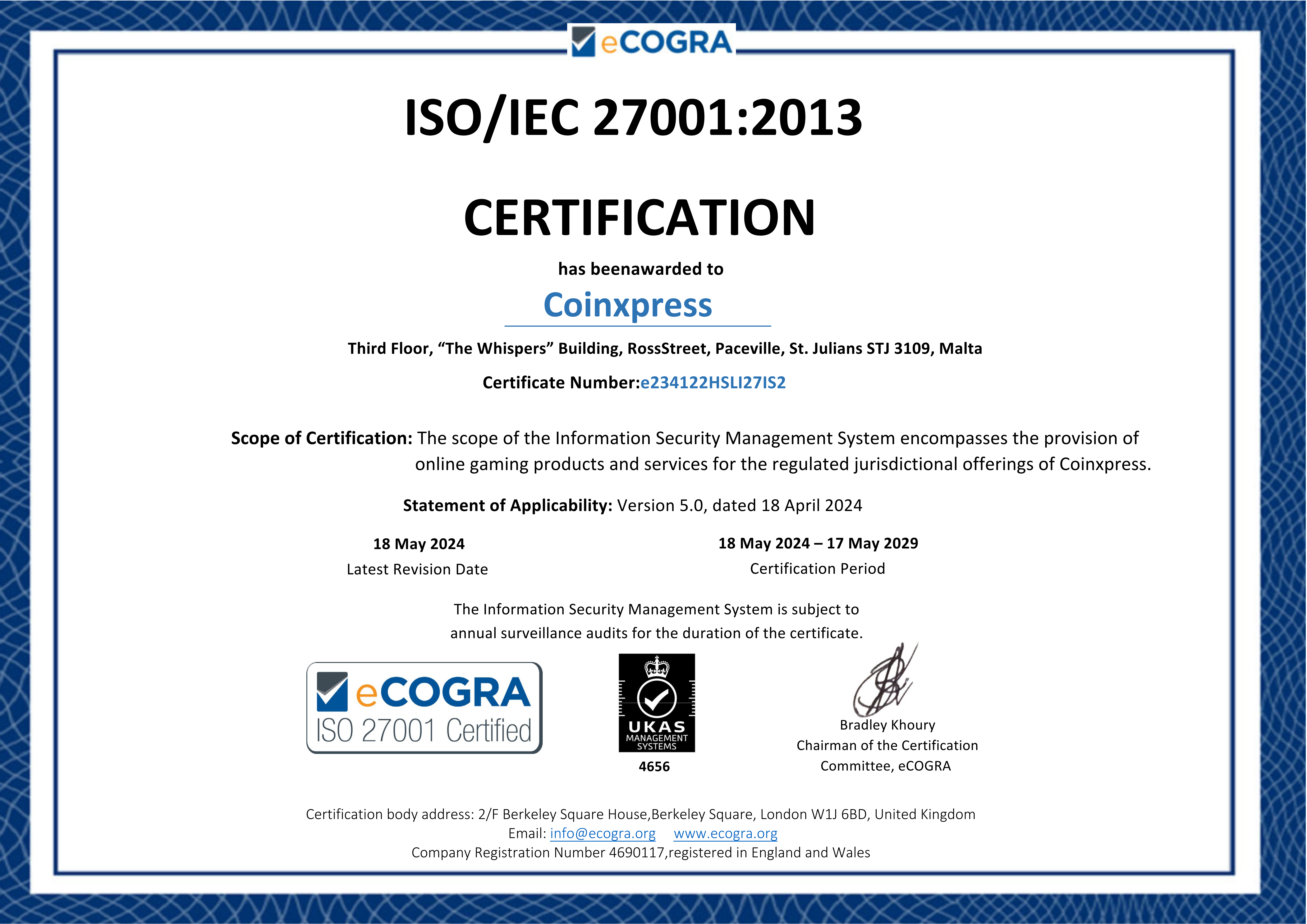 Certificate of Trust